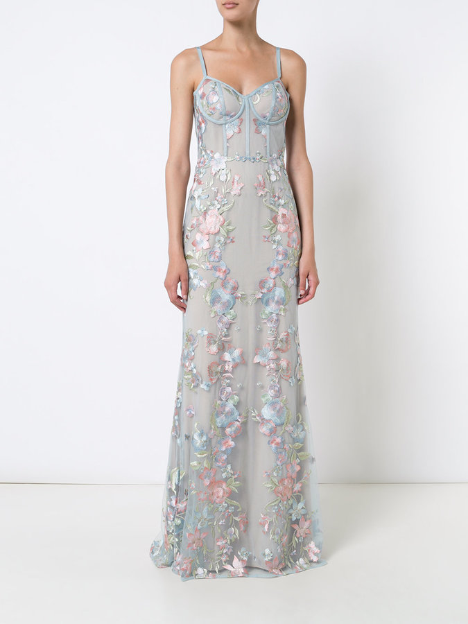 Marchesa Notte Floral Embroidered Gown, $1,016 | farfetch.com | Lookastic