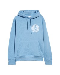 Topman La City Of Angels Embroidered Hoodie In Light Blue At Nordstrom