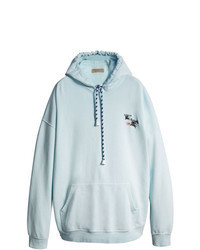 Light Blue Embroidered Hoodie