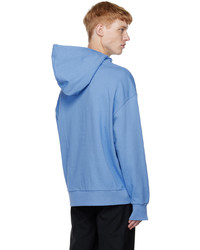 CALVINLUO Blue Embroidered Hoodie