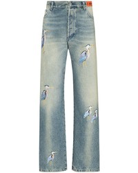 Heron Preston Bird Embroidered Straight Leg Trousers