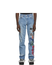 ROGIC Blue Embroidered Jeans
