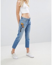 Tommy Hilfiger Denim Cropped Straight Leg Jean With Embroidery