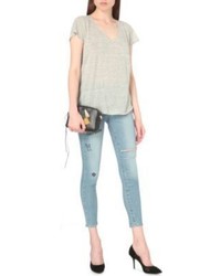 Paige Denim Hoxton Embroidered Skinny High Rise Jeans