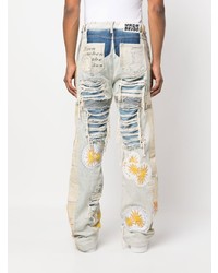 Who Decides War Distressed Finish Embroidered Jeans