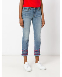 Tory Burch Embroidered Cropped Jeans
