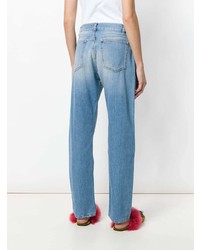 Vivetta Embroidered Lip Patch Mom Jeans