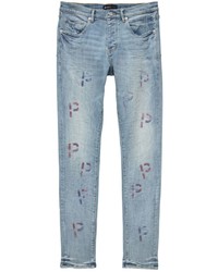 purple brand Embroidered Logo Low Rise Jeans