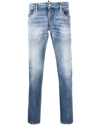 DSQUARED2 Embroidered Logo Straight Leg Jeans