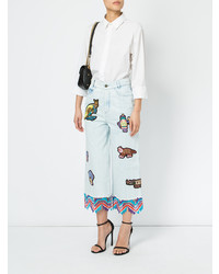 Peter Pilotto Embroidered Patch Cropped Jeans