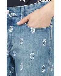 Stella McCartney Embroidered Skinny Boyfriend Jeans Blue