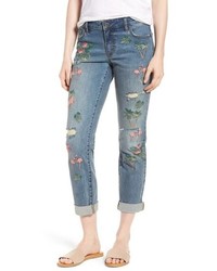 BILLY T Flamingo Embroidery Jeans