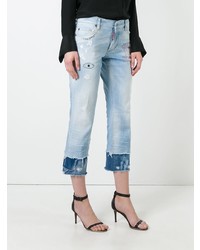 Dsquared2 Keep The Faith Embroidered Cropped Jeans