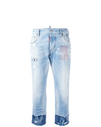 Dsquared2 Keep The Faith Embroidered Cropped Jeans