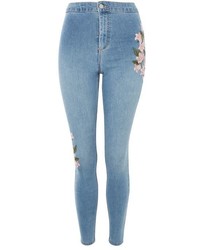 Topshop Moto Floral Embroidered Joni Jeans