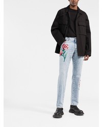 Dolce & Gabbana Rose Appliqu Straight Leg Jeans