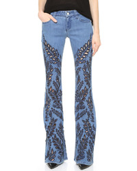 Alice + Olivia Ryley Embroidered Bell Jeans