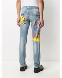 Philipp Plein Straight Leg Graffiti Jeans