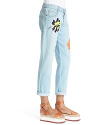 Stella McCartney Tomboy Floral Embroidered Jeans