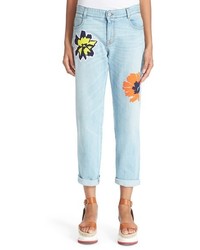 Stella McCartney Tomboy Floral Embroidered Jeans