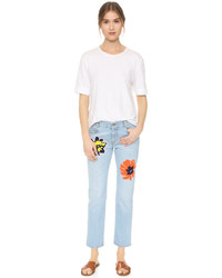 Stella McCartney Tomboy Flower Embroidered Jeans