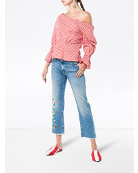 Mira Mikati Wonder Embroidered Cropped Jeans