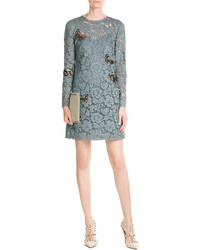 Valentino Butterfly Embroidered Lace Dress