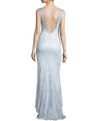Catherine Deane Embroidered Lace Open Back Gown