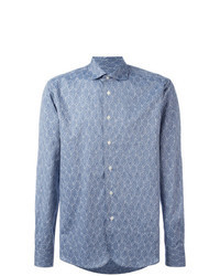 Light Blue Embroidered Long Sleeve Shirt