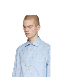 Gucci Blue Cotton Symbols Shirt