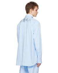 Raf Simons Blue Embroidered Shirt