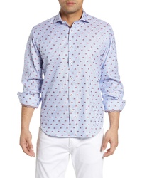 Bugatchi Classic Fit Crab Embroidered Sport Shirt
