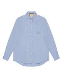 Gucci Embroidered Logo Cotton Shirt