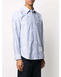 Thom Browne Embroidered Multi Icon Buttoned Shirt