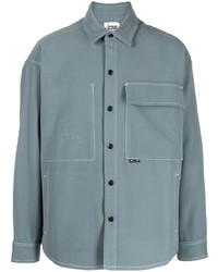 Izzue Logo Embroidered Contrast Stitch Shirt