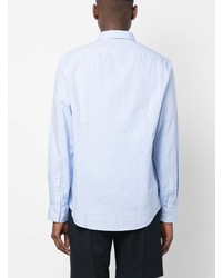 Armani Exchange Logo Embroidered Long Sleeve Cotton Shirt