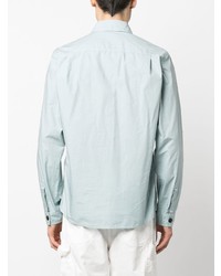 Stone Island Logo Embroidered Long Sleeve Shirt