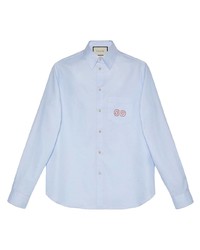 Gucci Oxford Cotton Shirt With Gg