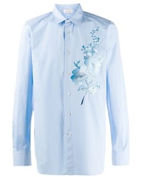 Alexander McQueen Tonal Floral Embroidered Shirt