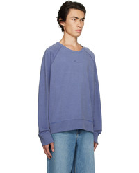 Recto Blue Embroidered Long Sleeve T Shirt