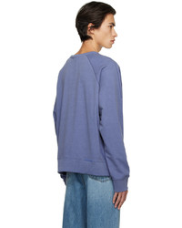Recto Blue Embroidered Long Sleeve T Shirt