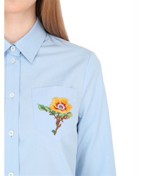 Gucci Embroidered Patch Cotton Poplin Shirt