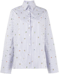 Mira Mikati Pinstripe Shirt With Minion Embroidery