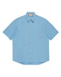 Gucci Embroidered Logo Short Sleeve Shirt