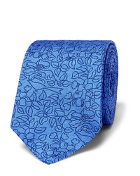 Light Blue Embroidered Silk Tie