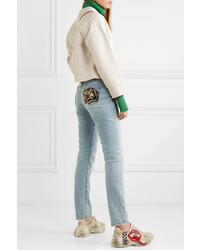 Gucci Embroidered High Rise Skinny Jeans