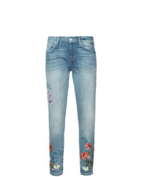 7 For All Mankind Embroidered Skinny Jeans