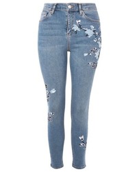 Topshop Jamie Embroidered Skinny Jeans