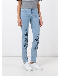 Victoria Victoria Beckham Leaves Embroidery Skinny Jeans