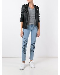 Victoria Victoria Beckham Leaves Embroidery Skinny Jeans